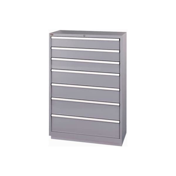 Lista International Lista 7 Drawer Shallow Depth Cabinet - Light Gray, Individual Lock XSHS1350-0702LGRG - main